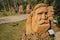 Sandstone sculpture of a bearded men