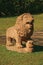 Sandstone sculptures of a lion