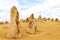 Sandstone structures in the Pinnacles desert, Western Australia