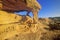 A sandstone table in Valley of Fire State Park at sunrise, NV