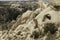 Sandstone valley in Turkey with volcanic formations