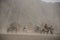 Sandstorm in desert at Bromo Mountain Java ,Indonesia.