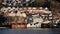 Sandviken neighbourhood of Bergen from Osterfjord in Norway in Autumn