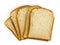 Sandwich Bread Square Slices Isolated.