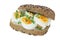 Sandwich with butter, egg and chives