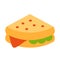 Sandwich cheese lettuce single isolated icon with flat style
