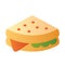 Sandwich cheese lettuce single isolated icon with smooth style