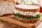 Sandwich with chicken salad tomato