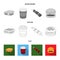 Sandwich, coffee, shish kebab, burger.Fast food set collection icons in flat,outline,monochrome style vector symbol