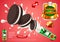 Sandwich cookies ads vector background