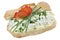 Sandwich with cottage cheese tomato and chives