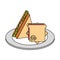 Sandwich on dish food picnic