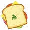 Sandwich Icon/ Illustration of an appetizing cartoon fast food sandwich icon