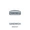 sandwich icon vector from breakfast collection. Thin line sandwich outline icon vector illustration. Linear symbol for use on web