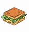 Sandwich illustrations can be for interior posters, promotional, content images, . Flat vector technique illustration.