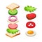 Sandwich Ingredients Food Vector Illustration