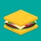 Sandwich isometric style. Vector illustration