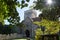 SANDWICH, KENT/UK - SEPTEMBER 29 : St Clement Parish Church, gravestones and trees in bright sunlight in Sandwich Kent on