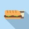 Sandwich lunch icon flat vector. Healthy meal