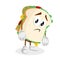 Sandwich mascot and background sad pose