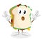 Sandwich mascot and background surprise pose