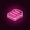 Sandwich neon icon. Elements of fast food set. Simple icon for websites, web design, mobile app, info graphics