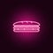 Sandwich neon icon. Elements of fast food set. Simple icon for websites, web design, mobile app, info graphics