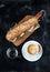 Sandwich (prosciutto, arugula), coffee and water