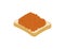 Sandwich with red Fish caviar isolated. Vector illustration