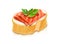 Sandwich with red fish. Salmon bread and butter parsley. Vector illustration.