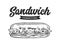 Sandwich Retro Emblem Black and White