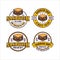 Sandwich shop badge vector design logo collection