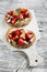 Sandwich with strawberries, soft cheese and balsamic vinegar