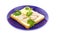 Sandwich toast, cod liver, slices of lemon