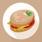 Sandwich tomatoes with green salad healthy breakfast fresh tasty vector