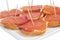 Sandwiches with lomo embuchado, spanish cured pork sirloin