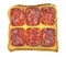 Sandwiches with salami isolated