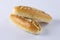 sandwiches - Two fresh submarine sandwiches with ham, cheese,