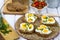 Sandwiches with of wholemeal bread with eggs and chives