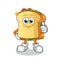 Sandwitch thumbs up mascot vector cartoon illustration