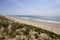 Sandy access in sand dune beach in le porge Ocean in France