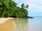 Sandy beach along Lavena Coastal Walk on Taveuni Island, Fiji.