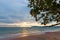 Sandy beach, Andaman Sea during sunset - shooting