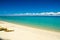 Sandy beach with blue paradise water, Halkidiki, Kassandra, Greece