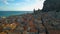 sandy beach and blue sea in Cefalu, town in Italian Metropolitan City of Palermo located on Tyrrhenian coast of Sicily