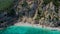 Sandy beach and blue sky called Cala Mariolu beach, Baunei, Sardinia, Italy