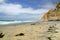 Sandy beach with cliffs near San Diego, California