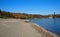 Sandy Beach And Footbridge In Edmonton Alberta