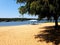 Sandy beach on Greers Ferry lake at Heber springs