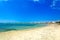 Sandy beach in gulf at Porto Cesareo, Italy